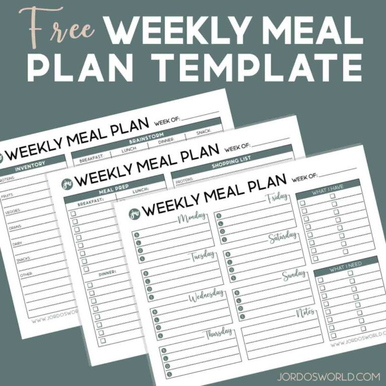 Free Meal Plan Generator - Jordo's World