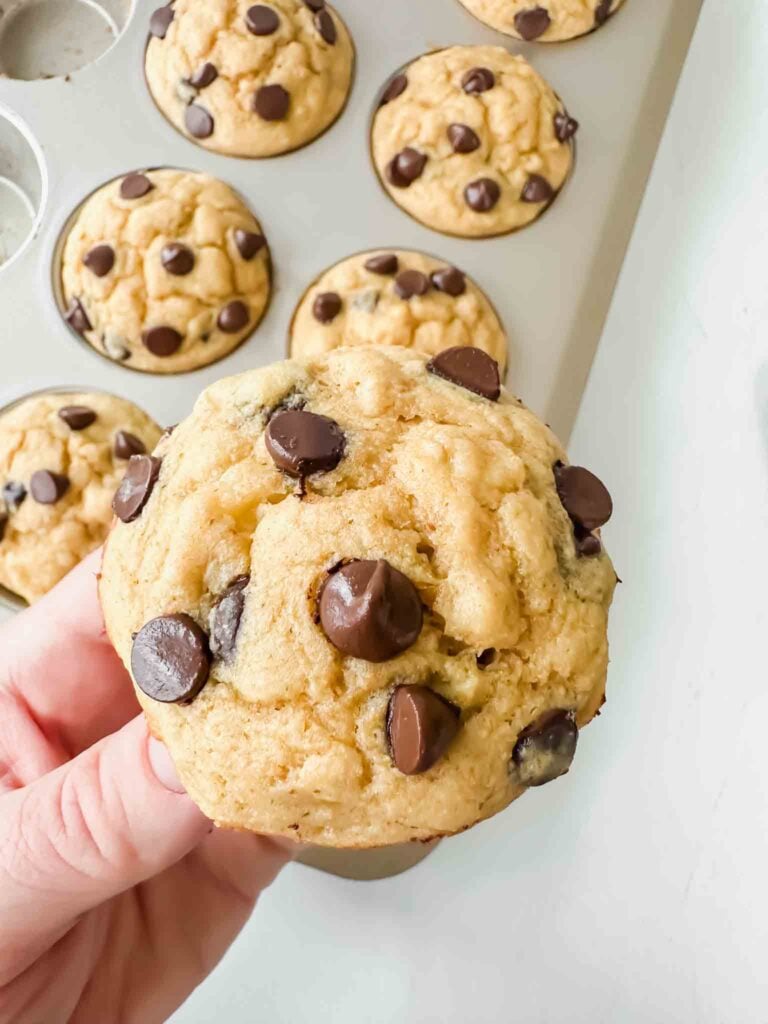 Close up pancake mix muffins